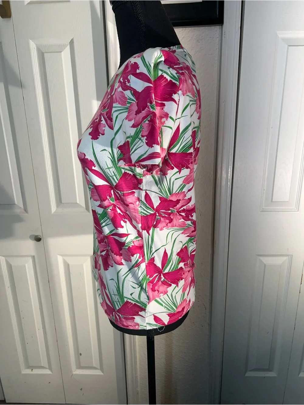 Michael Kors White Tee with Pink Floral Print